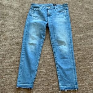AG Adriano Goldschmied Sky Blue Cropped Jeans